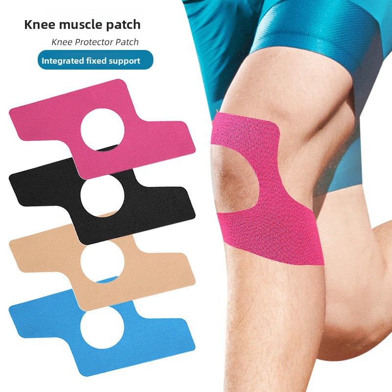 Sports Taping Precut - カット済みの形状記憶素材を使用した、スポーツ用の摩擦防止・固定・サポート機能付き膝用テーピング。ランニングやフィットネス、痛みの緩和に最適。