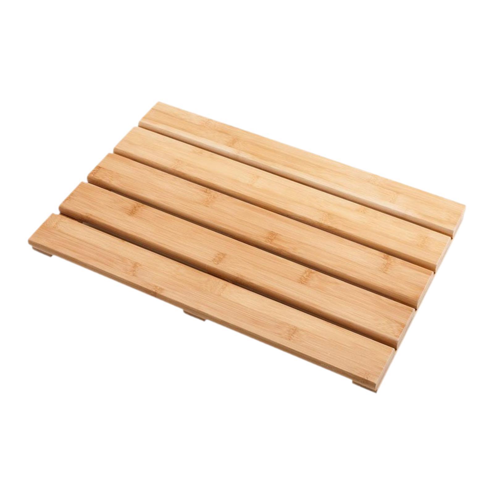 Bamboo Bath Mat - 竹製バスマット おしゃれ 頑丈 防水 多用途 高さのある