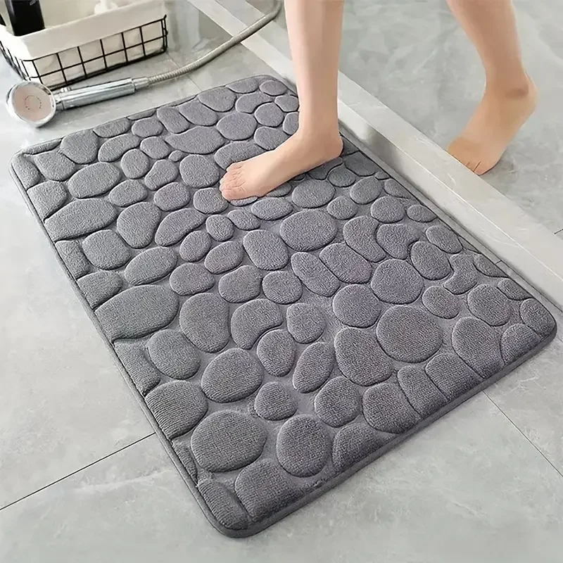 3D ノンスリップバスルームマット石畳エンボスバスマット吸収 - Bamboo Bath Mat のレビューと価格