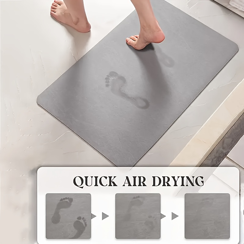 正方形珪藻土バスマット、滑り止めゴム裏地、超吸水性、厚手の浴 - Bamboo Bath Mat のレビューと価格