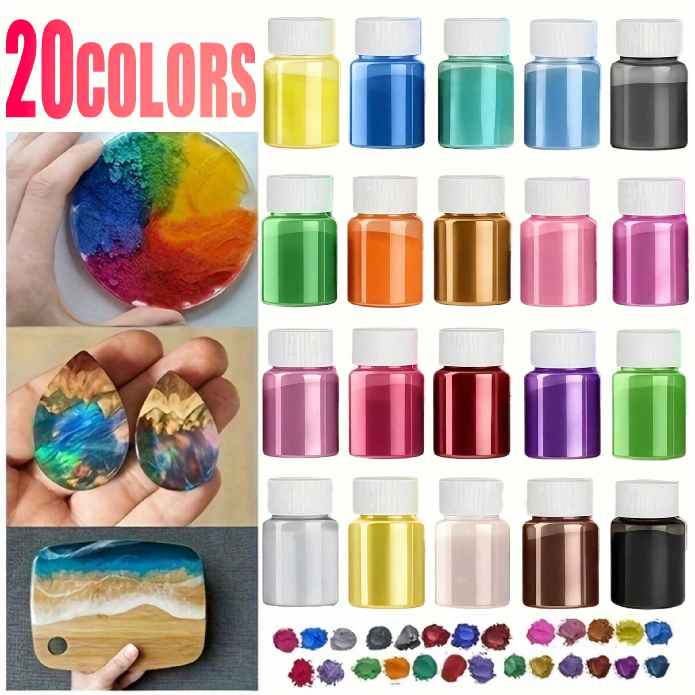 20色、20ml入り。エポキシ樹脂用マグネシウムパウダー。メ - Bath Salts Magnesium のレビューと価格